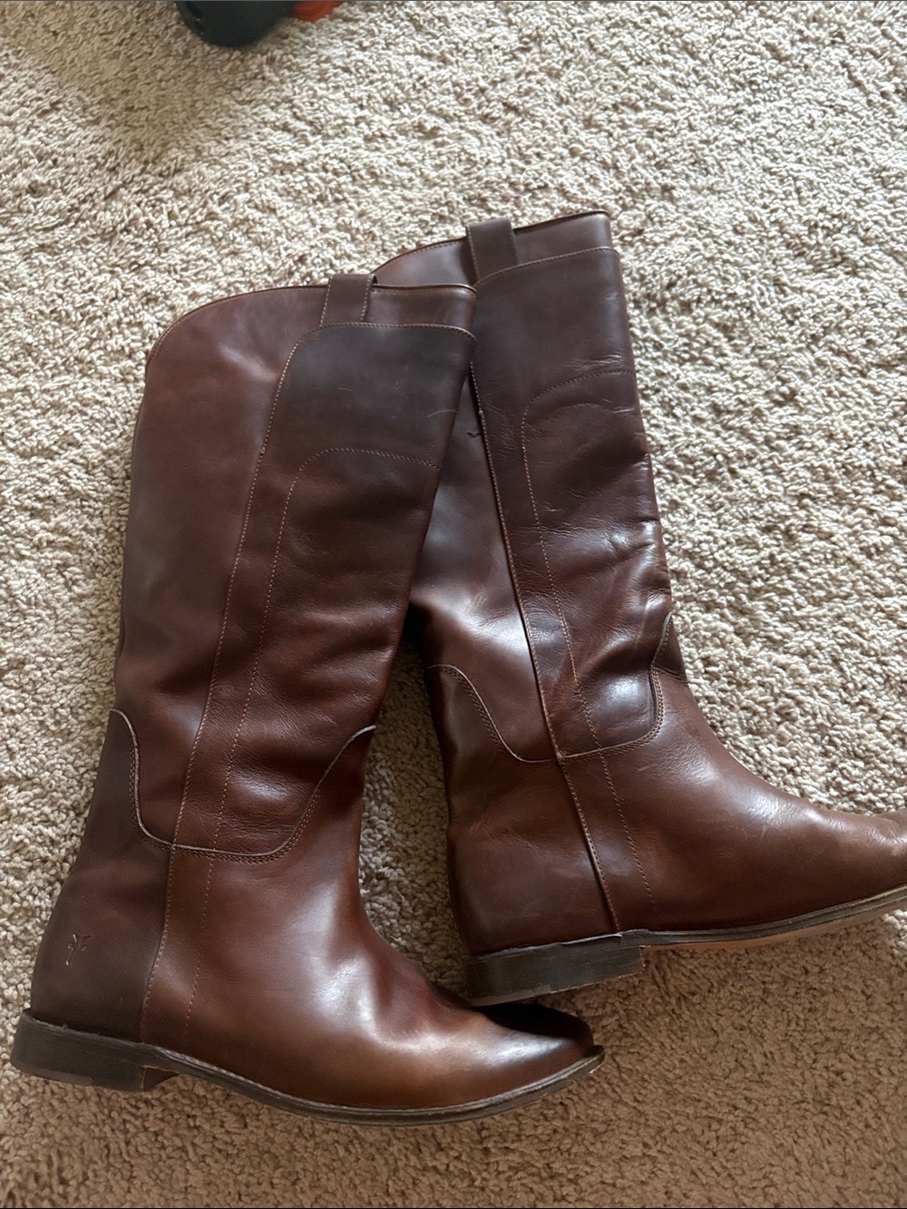 Frye Brown Leather Knee-High Riding Boots